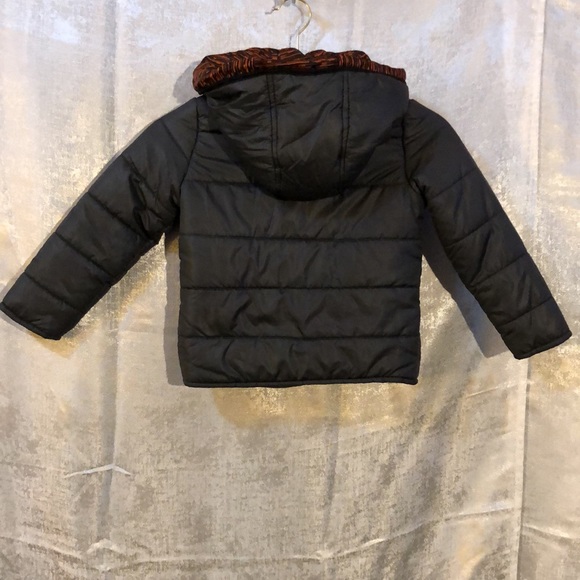 Body Glove boys hooded gray and orange puffer jacket orange zippers Size 5 - Picture 4 of 11